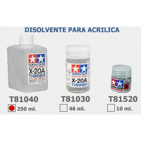 Disolvente Pintura Acrilica 250ml. X-20A