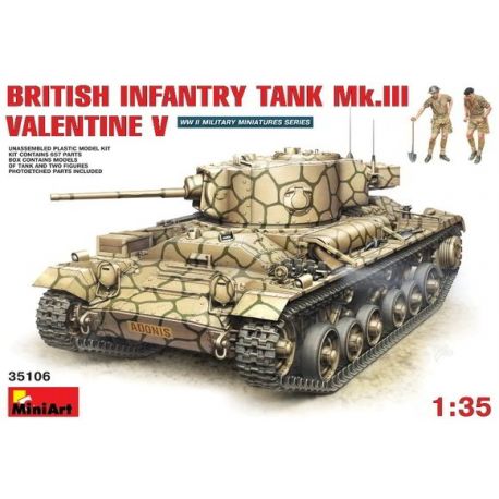 British Infantry Tank Mk.III VALENTINE V + 2 Figuras