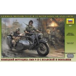 German Motorcycle R-12 with Sidecar and Crew