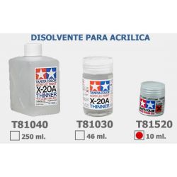 DISOLVENTE PARA PINTURA ACRILICA 10ml.