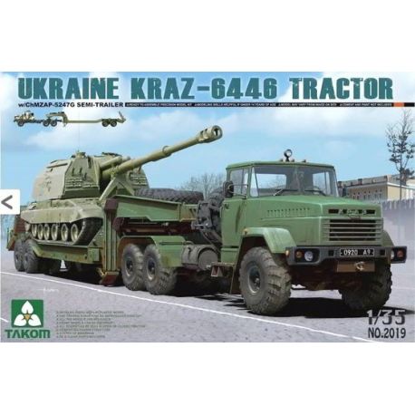 Camión Ucraniano KRAZ-6446 - Tráiler ChMZAP-524G