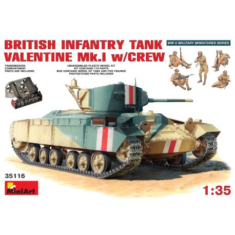 British Infantry Tank VALENTINE MK.I + 5 Soldados